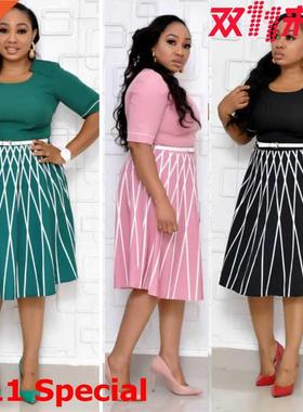 New 2019 African plus-size printed women's dress非洲大码裙