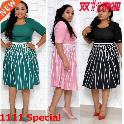 New 2019 African plus-size printed women's dress非洲大码裙