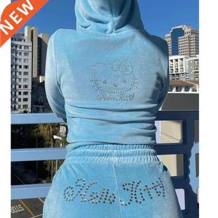 Y2K TRASUIT WOMEN VELOUR SUIT 2022 WINTER FASHION HOODIES Su