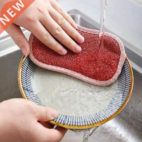 Double-Sided Sponge Brush Scouring Pad Kitchen Cleaning