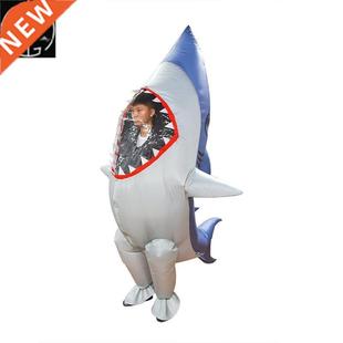 upright shark inflatable suit animal walking inflatable suit