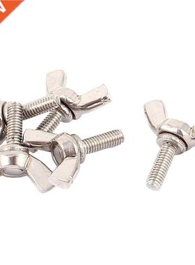 M4x12mm Thread 304 Butterfly Head Wing Screw Bolt 5pcs