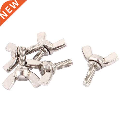 M4x12mm Thread 304 Butterfly Head Wing Screw Bolt 5pcs