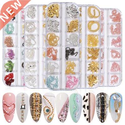 12Pcs/Set Nail Decoration Easily Stick DIY Metal Metal Nail