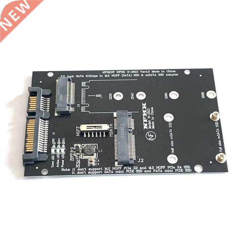 M.2 NGFF MSATA SSD to SATA 7 15Pin 2.5 inch Adapter Card 2 i
