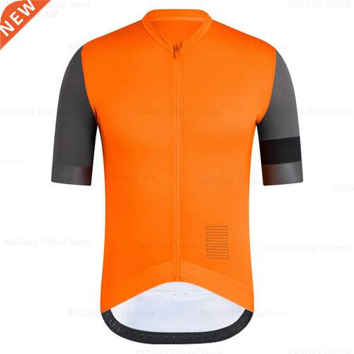 Men's Orange Cycling Jersey 2021 Team Raudax Summer Cycling