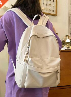 Simple Solid Color Backpack Women 2022 Waterproof Nylon Scho