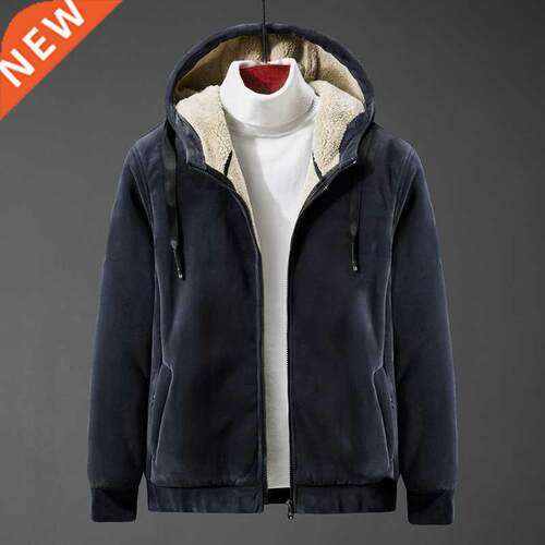 Winter Fleece Hoodies Sweatshirt Men Casual Slim Thick Warm