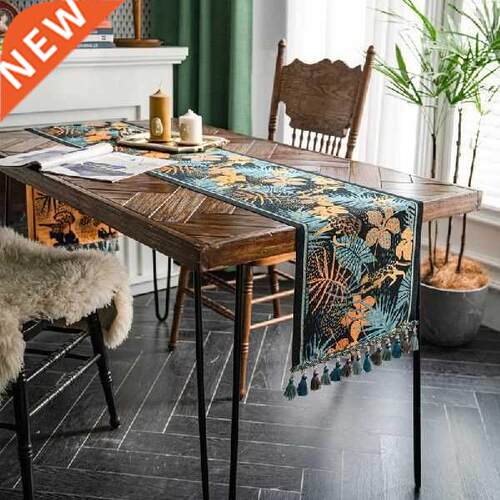 American Retro Table Runner Jacquard Tropical Rainforest