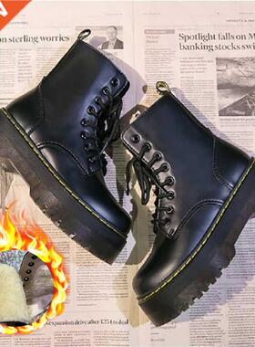 2021 Motorcycle Women's Boots Winter Soft Leather Shoes Blac