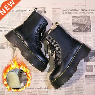 2021 Motorcycle Women's Boots Winter Soft Leather Shoes Blac