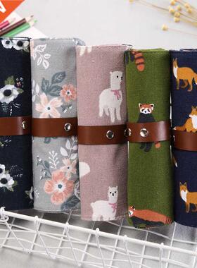 Pencil Case Canvas Wrap Roll Up Pencil Bag Pen Case Holder