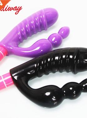 triple vibration double dong prostate massage butt plug mast