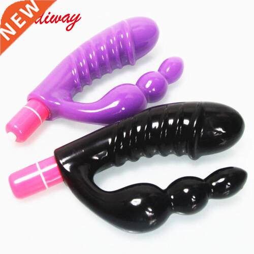 triple vibration double dong prostate massage butt plug mast