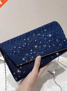Women's Elegant Blue Evening Bags 2022 Fashion Wedding Clutc