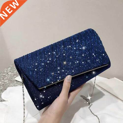 Women's Elegant Blue Evening Bags 2022 Fashion Wedding Clutc