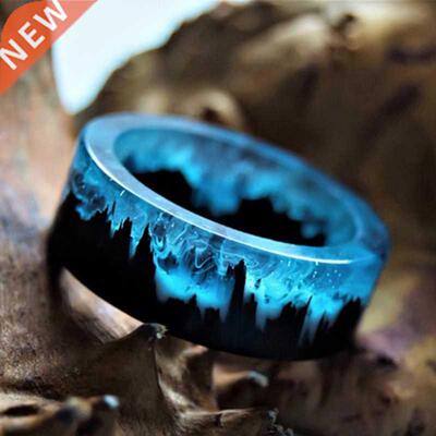 Blue Resin Ring Mountains Wooden Inside Magical World In A T