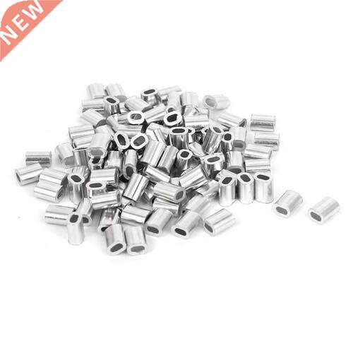 100 Pcs 1mm Steel Wire Rope Aluminum Ferrules Sleeves Silver