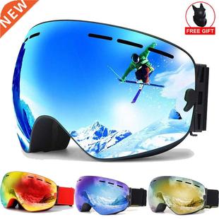 Ski Goggles UV400 Protection Snowboard Eyewear Anti-fog Big