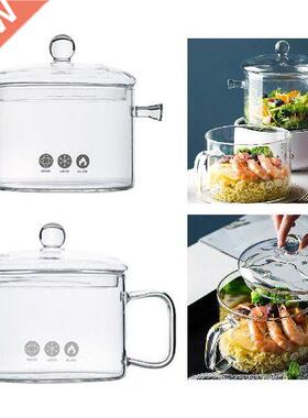 Clear Glass Bowl With Handle Instant Noodle Pot