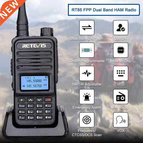 Retevis Walkie Talkie RT85 Ham Two-way Radio Stations 5W Wal