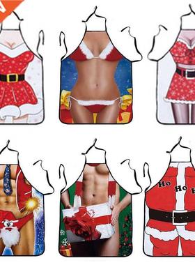 7*55cm Snata Claus Muscular Man Apron Bikini Women Oranment