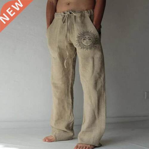 Men's Casual Pants sweatpants Sun Flower Print Full Length P
