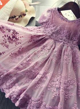 Girls Dress Embroidery Princess Party Autumn Spring Kids Chi