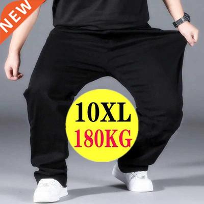 10XL Oversized Black Casual Pants Mens Breathable Sweatpants