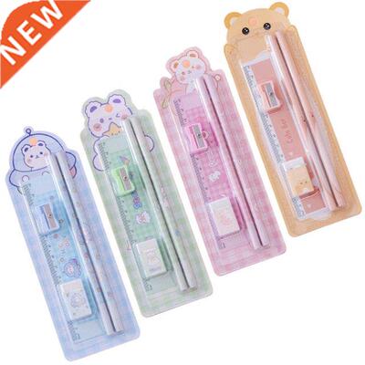 Set of 5Pcs Students Stationery Set 2 x Wood Pencils 1 x Whi