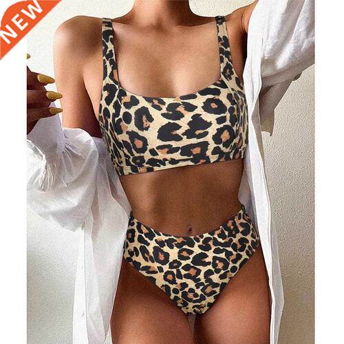 High Waist Bikini 2021 Leopard Bikini Women Push Up Swimsuit
