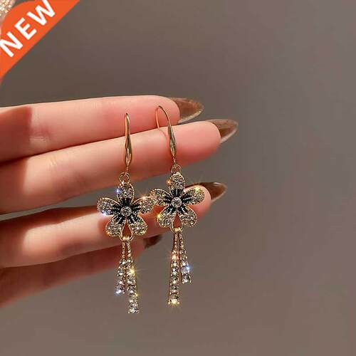 South Korea spring and summer new flower tassel long earring