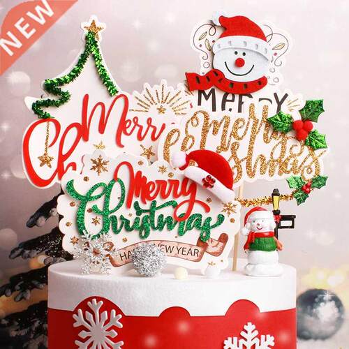 Merry Christmas Cake pers Cartoon Xmas Tree Cake Decor Sn