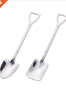 2PCS Creative Retro ovel Coffee Spoon Stainless Steel Dess