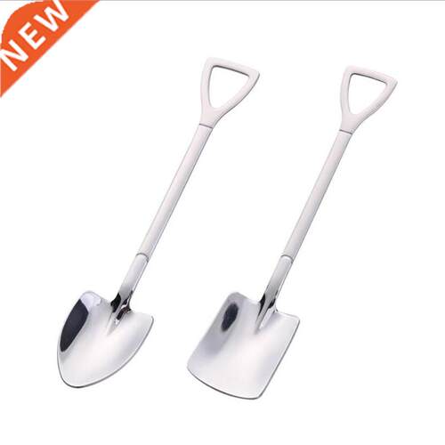 2PCS Creative Retro ovel Coffee Spoon Stainless Steel Dess