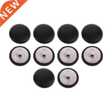 10 Pieces Artificial Leather Button Set - Black- For ,