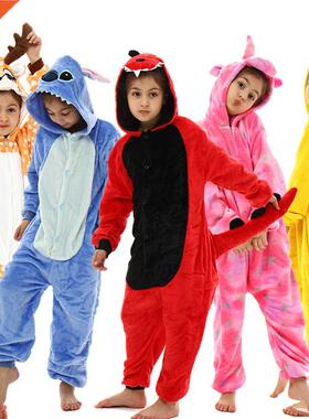 Kids Unicorn Pajamas onesie Boys Kugurumi panda Winter Flann
