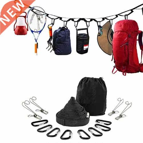 Multifunctional Camping Clothesline 19-ring Adjustable