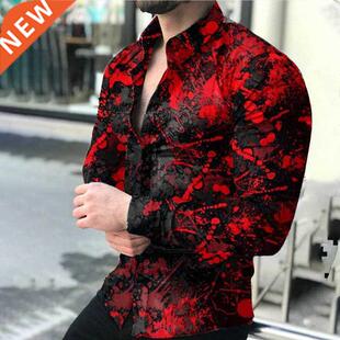 New Fashion Men Shirts Turn-down Collar Buttoned Shirt Casua