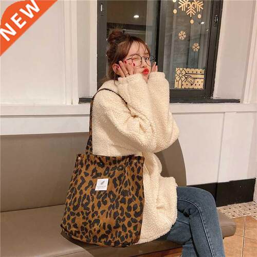 Ladies handbag 2021 corduroy shoulder bag reusable shopping