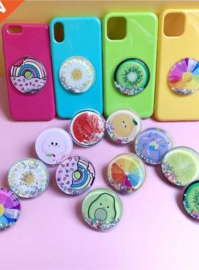 Cute Quicksand Expanding Stand Mount Phone Socket Fruits Rai