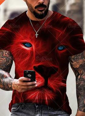 Men's And Women's 3D Tiger Lion Printed T-irts, Fa