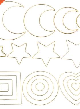 4Pcs Dream Catcher Metal Hoops Set Moon Star Macrame Gold Ho