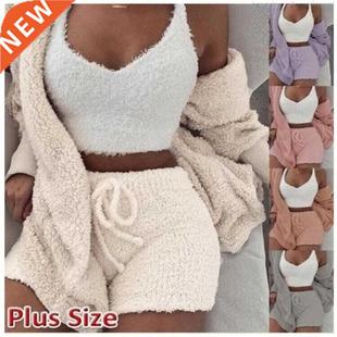 Women Coral Velvet Pajamas Set Spring Autumn Winter Pajamas