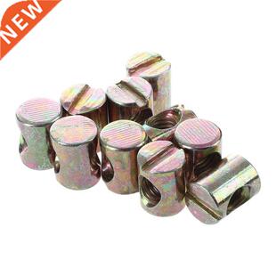 10pcs M6 Barrel Bolts Cross Dowel Slotted Furnture Nut for