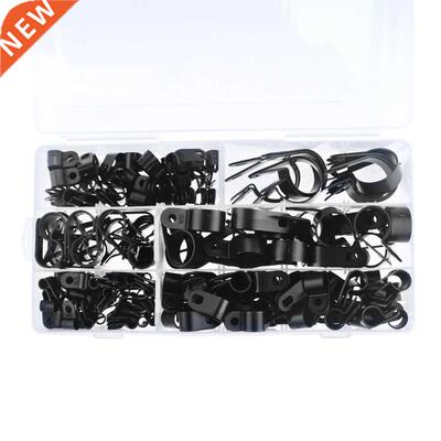 200PCS/Box R-Type Nylon Cable Clamp Plastic P Clips Fastener