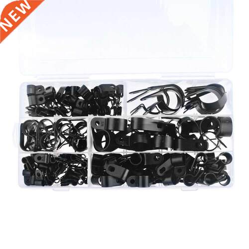 200PCS/Box R-Type Nylon Cable Clamp Plastic P Clips Fastener