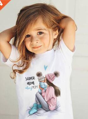 ZZSYKD Summer Super Mom Baby Girl Tshirt Sweet Boys T Shirts