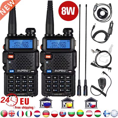2pcs High Power 8W Baofeng UV 5R Walkie Talkie UV-5R Portabl