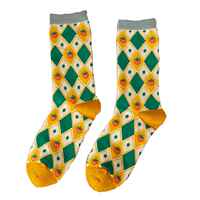 2 Pair Print Cute Long Winter Socks Women Faion New Flower thumbnail 3